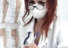 Public Cock Flashing - Risky Tugjob at Nurse's Reception Ends with Cum in Throat!