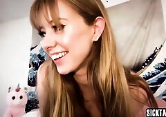 Sexy Blonde Teen 18+ Pleased Perverted Guy After Posing