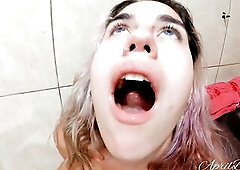 Drinking Pee in Shower, Unfathomable Mouth, Cum Gulp and Gargle Cum Ending, Extras -4k 60fr-