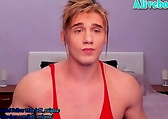 pretty boy strokes his cock on webcam