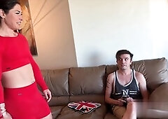 Powerful woman rules with facesitting and lifting domination in a bikini