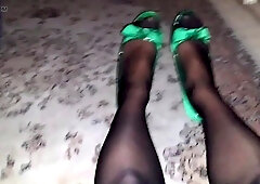45V Black Stocking and Green Boots