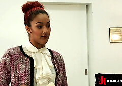 Naughty Little Intern Gets Electric Snatch & Butt in Office