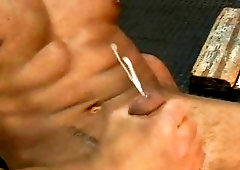 Hot gay Latinos pumping iron and cock at the gym