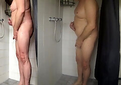Taking a douche and toying with my micropenis
