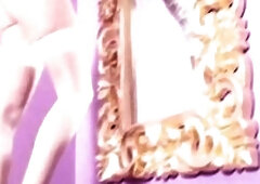 Trampling-sky for Bobby! TallPrincess Violetta admired in the golden mirror and used it as Bobby's body surface. With her feet in nylons increase
