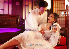 Gorgeous Chinese princess is passionately fucked by a jade emperor in a sensual manner.