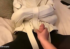 Nylon Sissy Tucked Into Bed In Straitjacket - Verified Amateurs