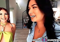 Swinger duo seduces realtor Scarlett Alexis into hot ffm threeway