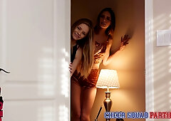 Audrey Miles and Kasey Warner share intimate moments with each other and a man in a heartfelt farewell encounter