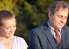 BRIDE4K. Blonde bride with natural tits enjoyed a good fuck on her kinky wedding