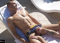 Trent Summers gets wild outdoor hardcore fucking from gay poolboy Timothy Drake