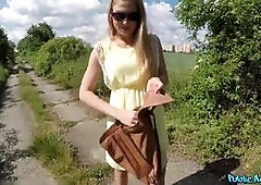 I stopped Lucy Heart to see if she wanted to be in a music video, because I saw the beautiful blonde walking down the street, and she looked very nice