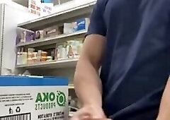 Extreme Exhib Jerking in Walmart Aisle