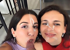Two Cum-covered Beauties Love to Walk in Public - Cumwalk Katty West