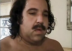 Ron Jeremy bangs constricted black booty at home