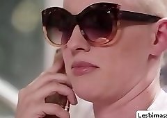 Blonde Giselle loves licking Riley pussy