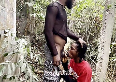 Femboy gets A Hefty meaty fuck-stick out in the forest