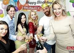 Nikky Dream & Vanessa Decker & Lucia Denvile & Rebeka Black in The Great Birthday Orgy - POV - RealityLovers