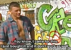 Biker dudes fuck each other outdors