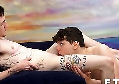JockPussy - Jaxson Cole takes a long cowboy ride on Ethan Tates fat rod