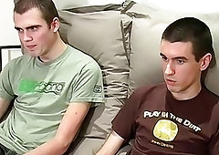 Muscled British lad masturbates his cock