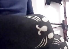 Mexican trans femboy playing with her butt and trickling lots of cum