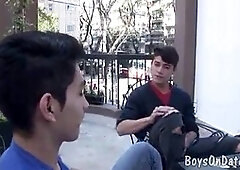 Hunky twunk men bang-out at the cafe