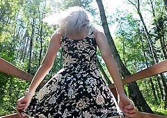 Remote controled sextoy in park - Lovely mother i'd like to fuck gets an climax