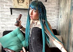 Gothic mistress takes control with strapon during intense femdom session
