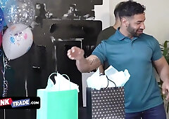 Spectacular Nubile Men Feast Their Birthdays With A Sensuous 4Some Soiree With Their StepDaddies