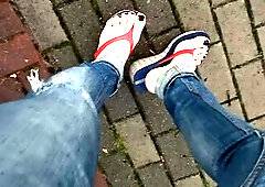 my arousing feet in hot platform flip flops