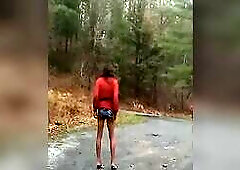 Crossdressing out and about in the parks, Cloudy but warm pleasure!