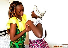 Cheating Tribal Ebony Lesbians Making Out Sucking Tits & Assfucking