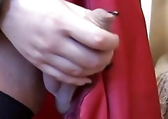 Horny crossdressers have group sex in lingerie and make up