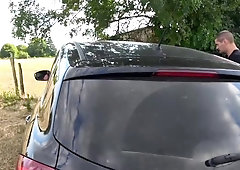 Voluptuous milf in stockings gets her pussy toyed and fucked