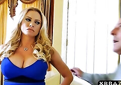 My uncles breasty girlfriend Briana Banks craves my weenie and that babe screwed me in her kitchen whilst my uncle was in the other room