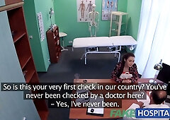 Czech nurse Stacy Snake joins a doctor and another nurse in a heated medical roleplay exam