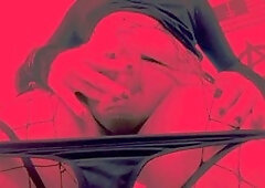 Sayl0 in sexy solo action with her stylish undergarments