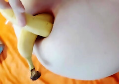 Two Bananas Anal Pushing A Glass Inside My Beautiful But Broken Asshole!