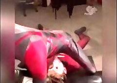 Suction and throat fuck: 2 Guys in Superman Suits