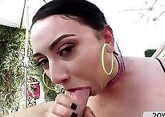 Busty slut Mandy Muse rides cock fo a deep anal pounding