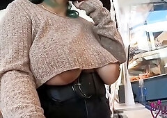 Going Shopping With Her Breasts Out