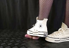 Girlfriend Full Weight Trampling in Platform Converse - Rod Balls Crush Trample, Shoejob, CBT, Boot