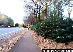 During The Time That Bicycling, Sexiest Ebony Buns Flashing Upskirt Outside By Sheisnovember Consummate Booty Stuffed With Her Small Pants