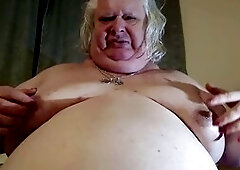 BBW trans lady Amorous Auntie Amy pleasuring herself and having a blast