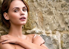 Pretty slim natural angel Ariel A shows off her naked body