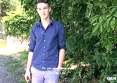 Energetic young amateur gets ass-fucked on the forest floor