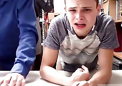 Twink and stud pounded by a black gay security officer