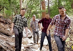 Woods-based bareback orgy with Deacon, Daniel, Sean, and Jackson
